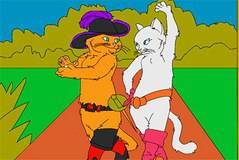Кот в сапогах: Раскраска - Puss in Boots Coloring
